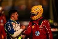 Isack Hadjar (L) and Lewis Hamilton (R) at the F1 Grand Prix Of China - Source: Getty